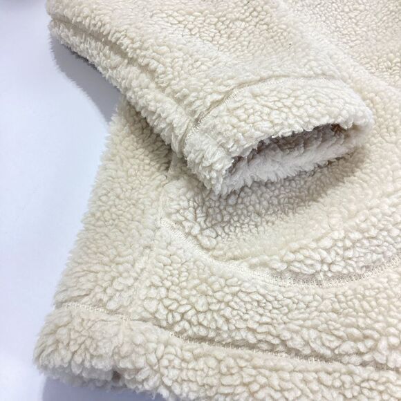 H&M Sherpa Fleece Jacket Zip Front Off-White Cream Size S - Picture 5 of 9